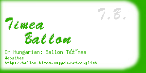 timea ballon business card